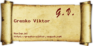 Gresko Viktor névjegykártya